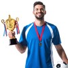 Juvale Large Gold Trophy Cup – 16.3" 1st Place Championship Award for Football, Soccer, Fantasy Sports Competition - 2 of 4
