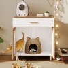 Cat Litter Box Enclosure with Drawer, Hidden Litter Box Furniture Cabinet, Multi-Functional Pet House, Cat Washroom Decorative Side End Table - 2 of 4
