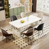 Okak Modern Large Rectangular Dining Table with Wood Pedestal Base,Minimalist Kitchen Dinner Table for Dining Room,Family Meals - 2 of 4