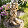 Northlight 14.5" Sitting Angel with Cross Garden Statue Outdoor Decoration - Brown - 2 of 4