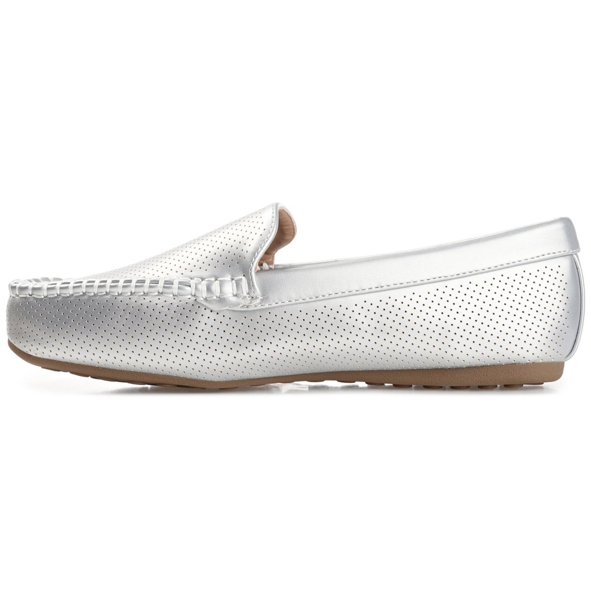 Женские туфли Journee Collection Women's Halsey Comfort Insole Slip On Round Toe Loafer Flats Silver 10WD — фото 2