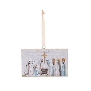Transpac Hand Painted Nativity Ornament Multicolor MDF Decorative Object for Christmas Tabletop Indoor Decor Gift - 1 of 1