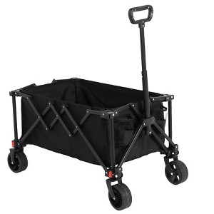Folding Wagon Cart with All Terrain Wheels,Heavy Duty Garden Carts with Adjustable Handle - 1 of 4