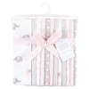 Hudson Baby Infant Girls Cotton Flannel Burp Cloths Bundle, Pink Gray Elephant, One Size - 2 of 4