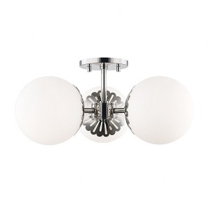 Mitzi Paige 3 - Light Semi-Flush Mount in  Polished Nickel Opal Matte Shade - 1 of 1