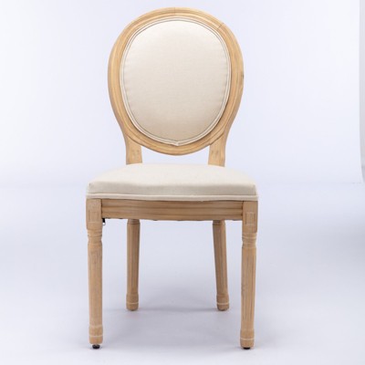 NicBex Dining Chairs Stool Upholstered Chair with Wood Legs Antique Painting Linen Fabric Back for Kitchen