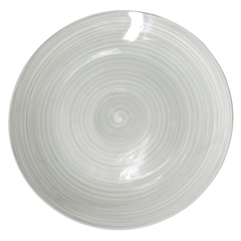Hometrends Crenshaw 4 Piece 10.25 Inch Round Ceramic Dinner Plate Set in Grey, 3 of 7