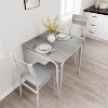Dining Table for 2, Small Table and Chairs Set of 2, Square Dinette Set for 2, Dinner Table Set, 3 Piece Kitchen & Dining Room Sets - 2 of 4