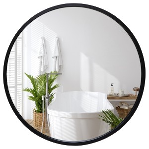 Americanflat - 32x32 Framed Black Round Mirror Circle Mirror for Bathroom, Bedroom, Entryway, Living Room - 1 of 4