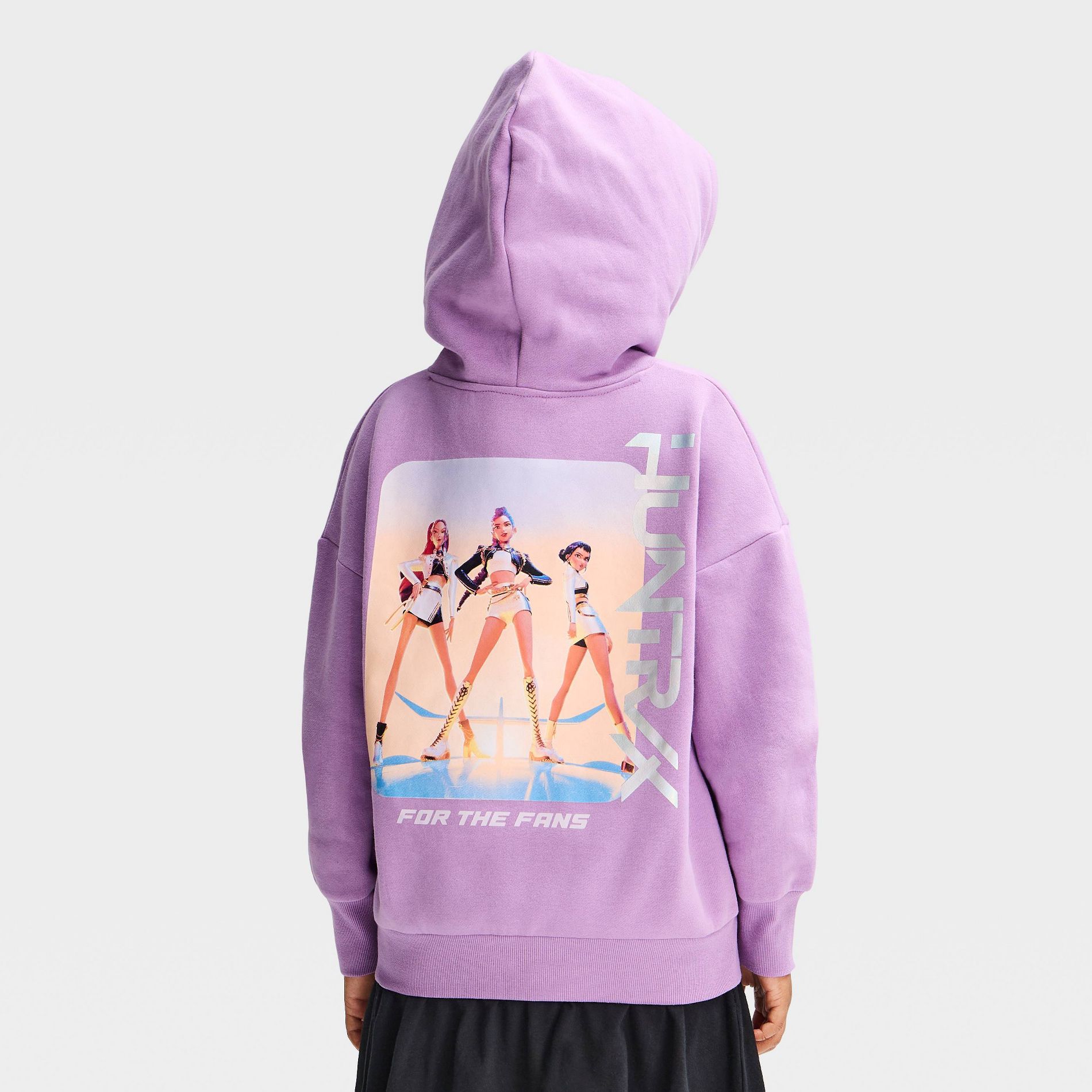 Girls' KPop Demon Hunters Hooded Graphic Sweatshirt - Purple