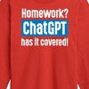 Boys' - Instant Message - Homework ChatGTP Has It Covered Long Sleeve Graphic T-Shirt - 2 of 4