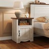 Farmhouse Nightstand, End Table with Build-in Charging Station for Bedroom, Living room - 2 of 4