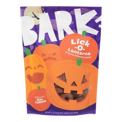 BARK Halloween Lick-O-Lantern Soft Baked Pumpkin Flavor Dog Treats - 4oz