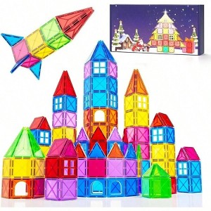 Magnetic Tiles Mini Travel Toy, 60PCS Magnetic Building Blocks for Educational - 1 of 2