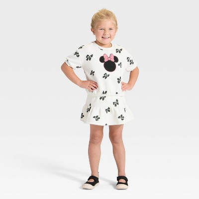 Toddler Girls' 2pc Disney Minnie Mouse Short Sleeve Top and Skort Set - Ivory