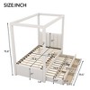 Twin/Full Size Upholstery Canopy Platform Bed with Trundle and 3 Storage Drawers-ModernLuxe - 3 of 4