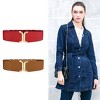 INSPIRE CHIC Lady Textured Faux Leather Stretchy Fabric Cinch Waist Belt 1 Pc - 4 of 4