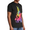Seven Times Six Scooby-Doo Shirt Men's Tie-Dye Character Fill Large Graphic Print T-Shirt Black - 4 of 4