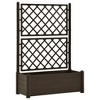 vidaXL Garden Planter with Trellis 39.4"x16.9"x55.9" PP Mocha - 2 of 4