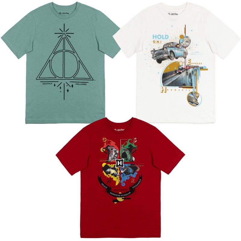 Harry Potter Hogwarts 3 Pack Graphic T-Shirts Multicolor , 1 of 10