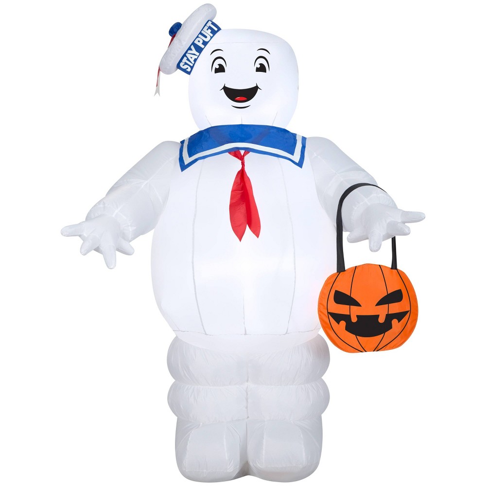 Halloween 6' LED Inflatable Sony Ghostbusters Stay Puft with Pumpkin Halloween Decoration