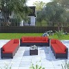 ALAULM 14 Pieces Outdoor Patio Furniture Set Outdoor Sectional Rattan Sofa Set Brown Manual Wicker Patio Conversation Set - 2 of 4