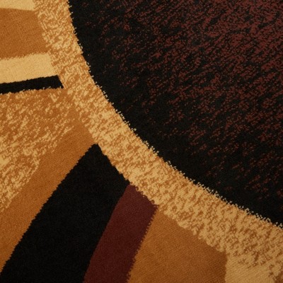 Premium Rizzy Round Brown and Beige Synthetic Area Rug