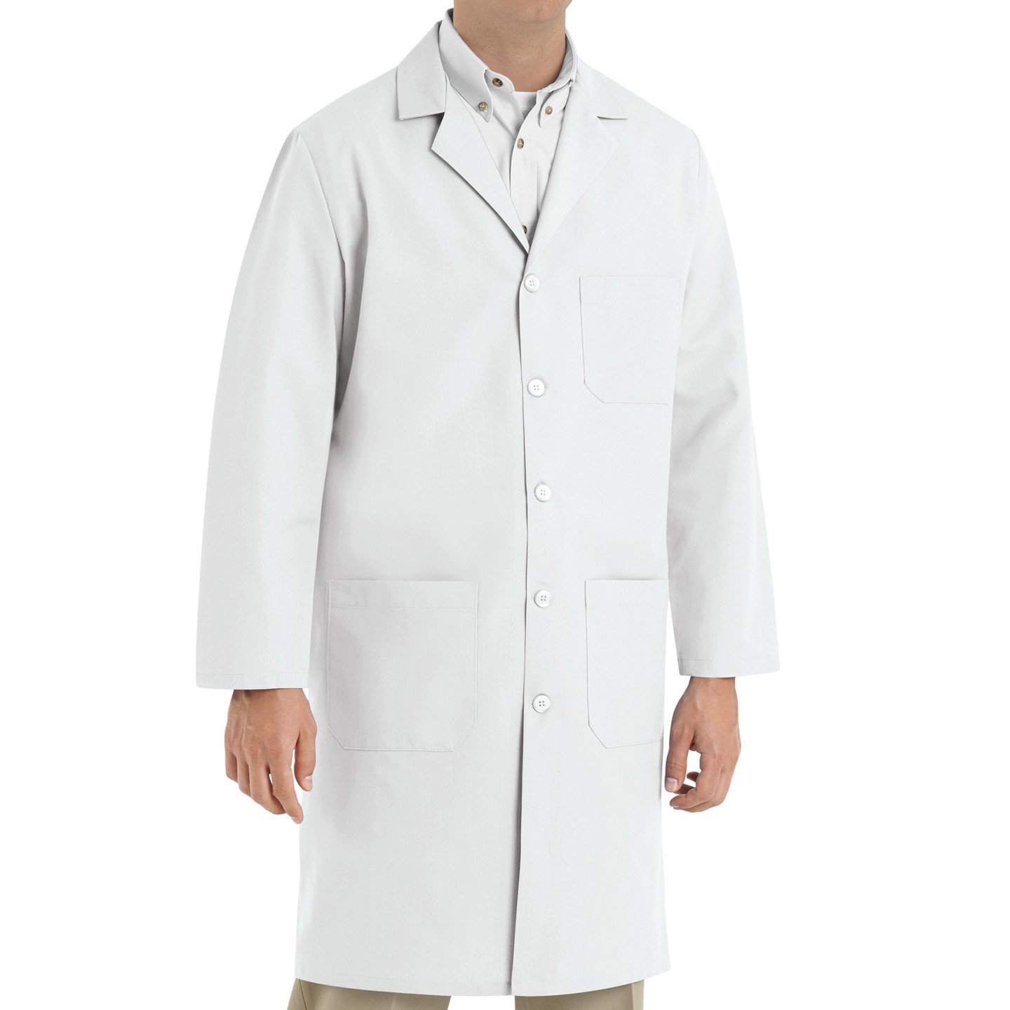 Мужское пальто Red Kap Lab Coat With Exterior Pocket, White - 50, цвет: Красный — фото 2