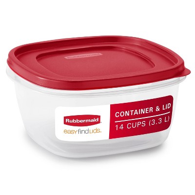 Rubbermaid 14 Cup Food Storage Container with Easy Find Lid: Large Stackable Plastic, Microwave & Freezer Safe