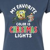Women's - SpongeBob SquarePants - My Favorite Color Is Christmas Lights Fitted Graphic T-Shirt - 2 of 4