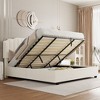 NicBex Full/Twin Size Lift-up Storage Bed Frame with Velvet Headboard,LED Lights and Charging Station - 2 of 4