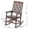 TiramisuBest Acacia Wood Outdoor Rocking Chiar, Patio Rocker for Front Porch, Deck, Indoor,Brown - 4 of 4
