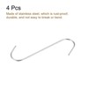 Unique Bargains Stainless Steel S-Shaped Utility Fish Beef Hanging Meat Hook 4 Pcs - 3 of 4