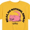 Boys' - Pokémon - Slowpoke Relax Do Nothing Repeat Short Sleeve Graphic T-Shirt - 2 of 4