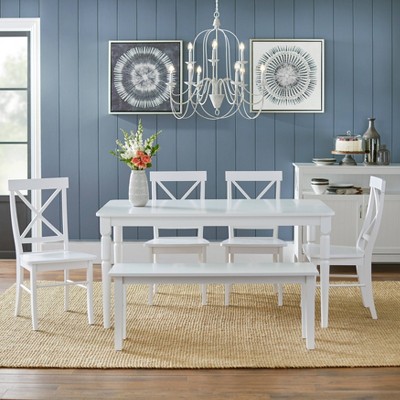 target white dining table