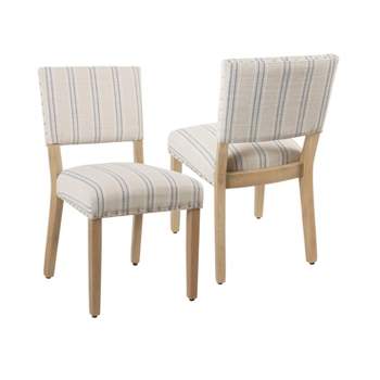 Set of 2 Stripe Dining Chairs - HomePop