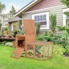 PawHut 75" Wooden Chicken Coop Hen House Poultry Cage for Backyard with Outdoor Run Removable Tray and Nesting Box - 2 of 4