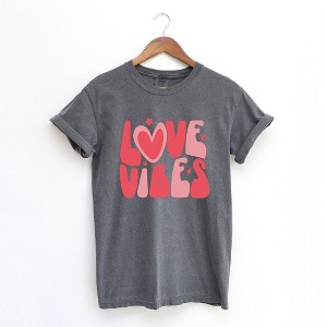 Simply Sage Market Women's Love Vibes Stars Short Sleeve Garment Dyed Tee - 1 of 4