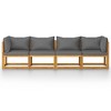 vidaXL Solid Acacia Wood 4-Seater Patio Sofa w/Cushions - Outdoor Garden Seating Set, Dark Gray, Modular Design - 3 of 4