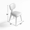 Pexfix White Linen Upholstered Dining Chairs Set of 2 - 4 of 4