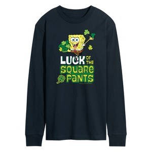 Men's - SpongeBob Squarepants - Luck Of The Square Pants Long Sleeve Graphic T-Shirt - 1 of 4
