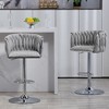 VYNXARIA Set of 2 360¡ã Fabric Swivel Bar Stools , Adjustable Counter Height Bar Chairs with Woven Back, Bar Stools for Kitchen Island, Cafe,(Gray) - 4 of 4