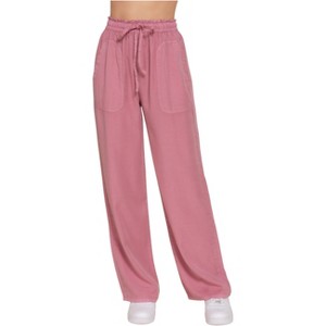 Slickblue Women's Mauve Tencel Long Pants, Soft Lightweight Fabric, Elastic Waist, Casual or Workwear Style, Size S-L - 1 of 4