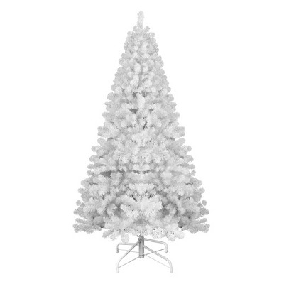 ACEPANO 96 in. H Hinged Artificial PVC Christmas Tree with Memory Wire & 1430 Tips For Holiday Indoor Home Decoration-White