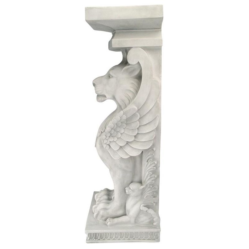 Design Toscano Trapezophoron Sculptural Winged Lion Pedestal: Set of Two, 4 of 7