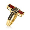 Ross-Simons 2.40 ct. t.w. Burgundy Garnet and .10 ct. t.w. Black Spinel Ring in 18kt Gold Over Sterling - 3 of 4