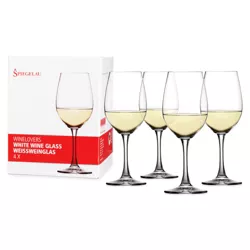 Spiegelau Wine Lovers White Wine Glasses Set of 4 - -Made Crystal, Classic Stemmed, Dishwasher Safe, White Wine Glass Gift Set - 13.4 oz