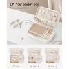 PU Leather Travel Jewelry Case, Mini Organizer for Rings, Necklaces & Bracelets, Beige Bridesmaid Gift - 4 of 4