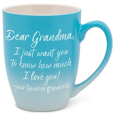 Elanze Designs Grandma I Love You Two Toned Ombre Matte Sky Blue and White 12 ounce Ceramic Stoneware Coffee Cup Mug