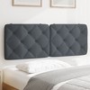 vidaXL Hanging Upholstered Headboard Cushion in Dark Gray Velvet - 53.9" Wall-Mounted Pillow with Foam Filling for Bed Comfort and Design - 2 of 4